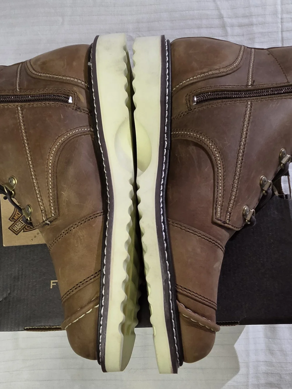 Harley-Davidson Men's Hagerman Brown Leather Motorcycle Biker Ankle Boots NEW
